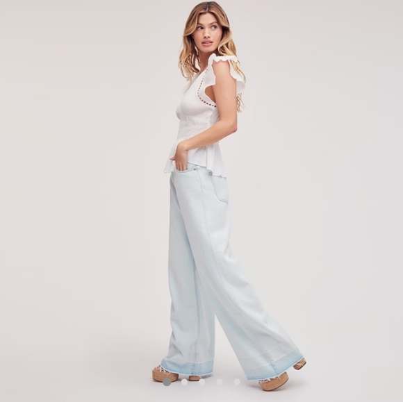 Sam Edelman Bianka High Rise Vintage Wide Leg Light Perth Distressed size 28 - Picture 9 of 11